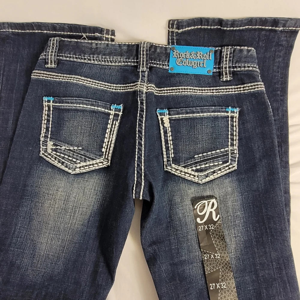 Nwt Rock And Roll Cowgirl Low Rise Bootcut Jeans Size 27 × 32